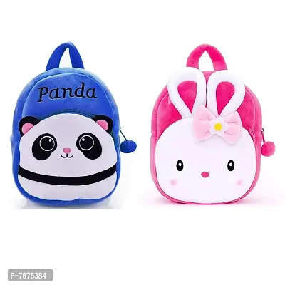 Down Panda Blue and Konggi Pink Kids School Bag Cartoon Backpacks