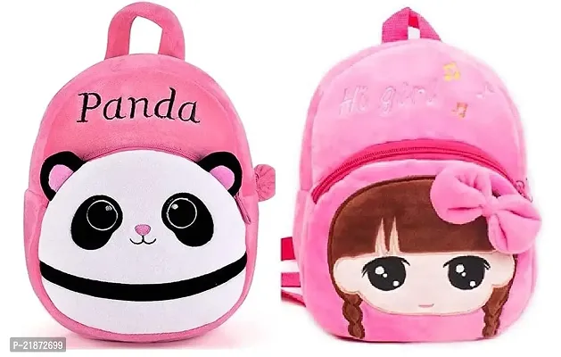 Aviaaz Panda Pink  hi Girls Combo Kids School Bag Cute Backpacks for Girls/Boys/Animal Cartoon Mini Travel Bag Backpack for Kids Girl Boy 2-6 Years-thumb0