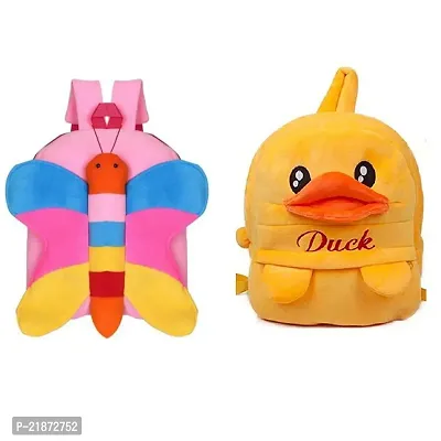 Aviaaz Butter fly  Duck Combo Kids School Bag Cute Backpacks for Girls/Boys/Animal Cartoon Mini Travel Bag Backpack for Kids Girl Boy 2-6 Years-thumb0