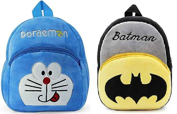 DAKSH ENTERPRISE Velvet Soft Plush Cartoon School Bag Combo for Kids School Nursery Picnic (1-6 Years)