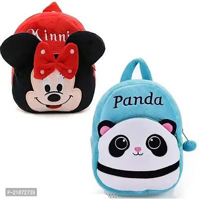 Aviaaz Minnie Pred  Panda Blue Combo Kids School Bag Cute Backpacks for Girls/Boys/Animal Cartoon Mini Travel Bag Backpack for Kids Girl Boy 2-6 Years