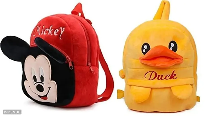 Aviaaz Mickey  Duck Combo Kids School Bag Cute Backpacks for Girls/Boys/Animal Cartoon Mini Travel Bag Backpack for Kids Girl Boy 2-6 Years