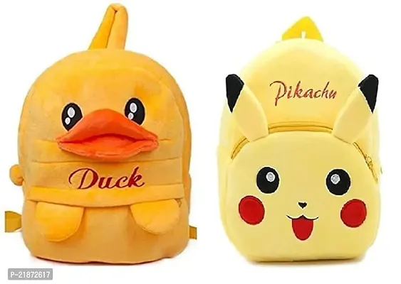 Aviaaz Duck  Pikachu Combo Kids School Bag Cute Backpacks for Girls/Boys/Animal Cartoon Mini Travel Bag Backpack for Kids Girl Boy 2-6 Years-thumb0