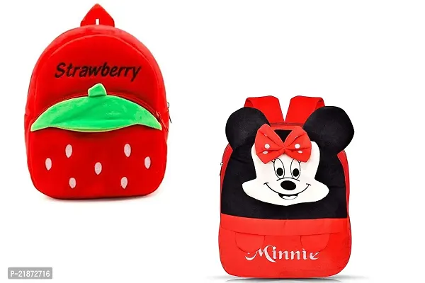 Aviaaz Stawarry  Headup Minie red Combo Kids School Bag Cute Backpacks for Girls/Boys/Animal Cartoon Mini Travel Bag Backpack for Kids Girl Boy 2-6 Years-thumb0