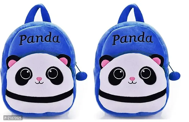 Aviaaz Combo panda Blue Down Combo Kids School Bag Cute Backpacks for Girls/Boys/Animal Cartoon Mini Travel Bag Backpack for Kids Girl Boy 2-6 Years-thumb0