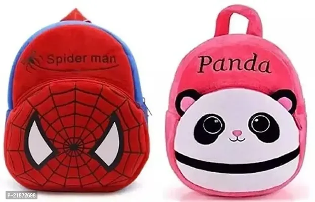 Aviaaz Panda Pink  Spider red Combo Kids School Bag Cute Backpacks for Girls/Boys/Animal Cartoon Mini Travel Bag Backpack for Kids Girl Boy 2-6 Years