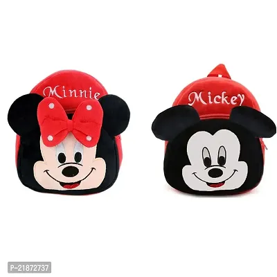 Aviaaz Minnie Red  Mickey Red Down Combo Kids School Bag Cute Backpacks for Girls/Boys/Animal Cartoon Mini Travel Bag Backpack for Kids Girl Boy 2-6 Years