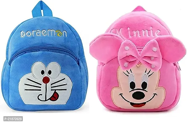 Aviaaz Minnie Pink  Doremon Combo Kids School Bag Cute Backpacks for Girls/Boys/Animal Cartoon Mini Travel Bag Backpack for Kids Girl Boy 2-6 Years-thumb0