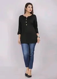 Women New Stylish Short Black Tops-thumb3