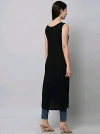 Women New Attractive Sleeveless Black Kurtis-thumb4