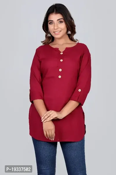 Classic Rayon Solid Tops for Women's