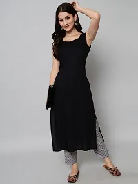 Women New Attractive Sleeveless Black Kurtis-thumb1