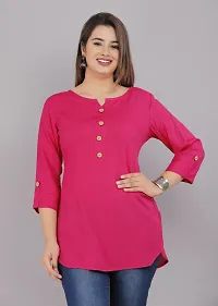 Classic Rayon Solid Tops for Women's-thumb3