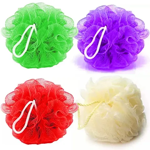 Pramsh Soft Sponge Loofah For A Fun Shower Time | Perfect Loofahs/Loofas for Men and Women | Bathing Scrubber For Body - 4 Loofahs