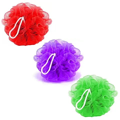 Pramsh Pack Of Three Loofah For A Fun Shower Time | Perfect Loofah / Luffa for Men and Women | Bathing Scrubber For Body