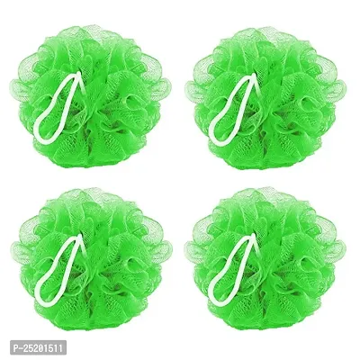 Pramsh Soft Sponge Loofah For A Fun Shower Time | Perfect Loofahs/Loofas for Men and Women | Bathing Scrubber For Body - 4 Loofahs (Green Pack Of Four)