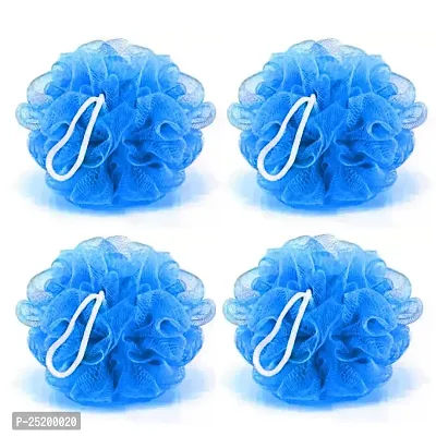 Pramsh Soft Sponge Loofah For A Fun Shower Time | Perfect Loofahs/Loofas for Men and Women | Bathing Scrubber For Body - 4 Loofahs (Blue Pack Of Four)