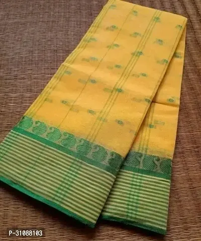 Stylish Yellow Cotton Saree For Women