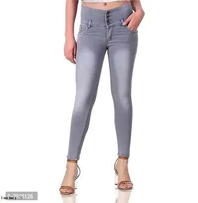 Grey Denim Jeans   Jeggings For Women-thumb3