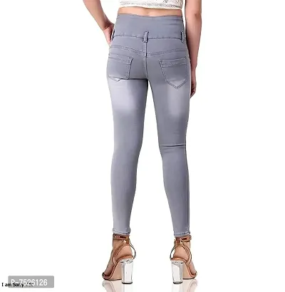 Grey Denim Jeans   Jeggings For Women-thumb4