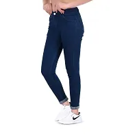 Fashionable Exclusive Womens Skinny Fit Jeans Dark Blue Round Pocket-thumb2