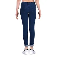 Fashionable Exclusive Womens Skinny Fit Jeans Dark Blue Round Pocket-thumb1