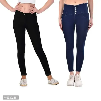Fashionable Women Wear Stretchable and Stylish Denim Jeans - Combo of 2-thumb0