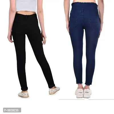 Fashionable Women Wear Stretchable and Stylish Denim Jeans - Combo of 2-thumb2