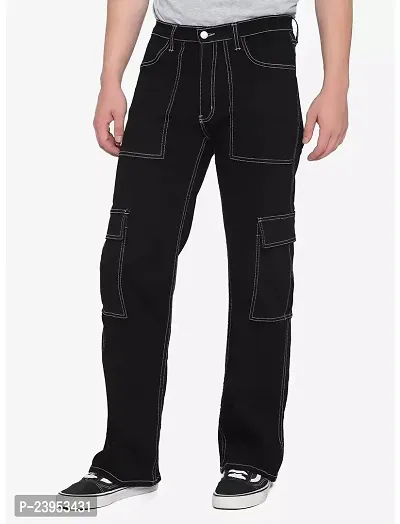 Hubberholme Men's Loose Fit Cargo Jeans (Light Blue, 30) : Amazon.in:  Fashion