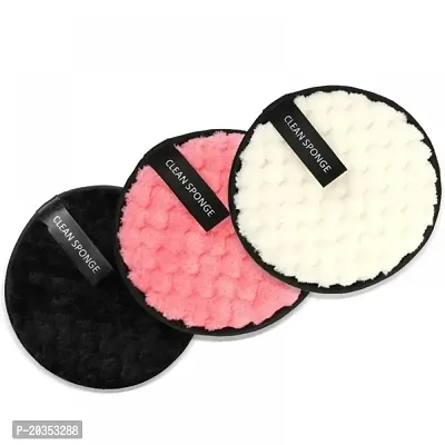 Nirdambhay (Pack Of 2) Microfiber Reusable Makeup Removal Sponge Pads For Deep Cleansing Facial Make up Remover Wipes For Mascara Eye Shadow-thumb0