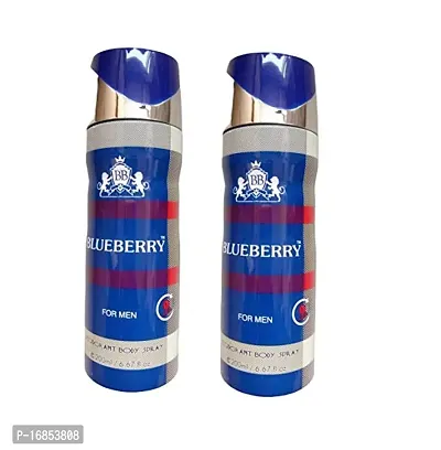 Blueberry Deodorant Body Spray For Men  200 ml Each (Pack Of 2)