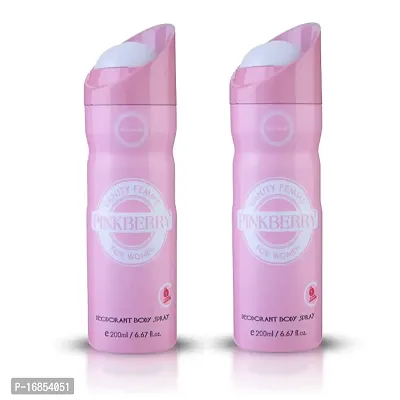 Pinkberry Deodorant Body Spray For Women 200 ml Each (Pack Of 2)