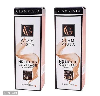 Glam Vista HD Liquid Coverage Foundation 30 ml Each (Pack Of 2)