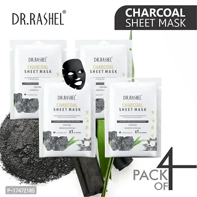 Dr Rashel Charcoal Sheet Mask 20 g Each (Pack Of 4)-thumb2