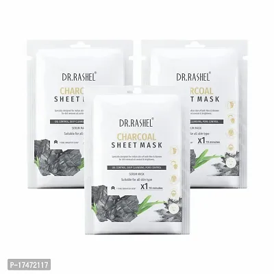 Dr Rashel Charcoal Sheet Mask 20 g Each (Pack Of 3)-thumb0