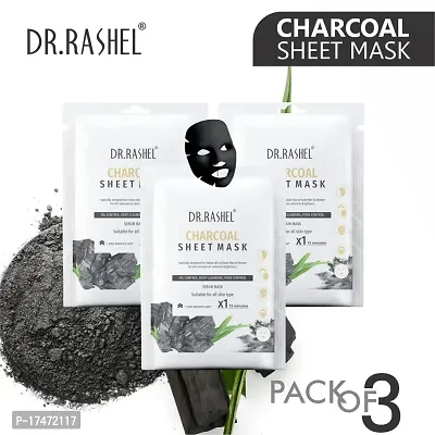 Dr Rashel Charcoal Sheet Mask 20 g Each (Pack Of 3)-thumb3