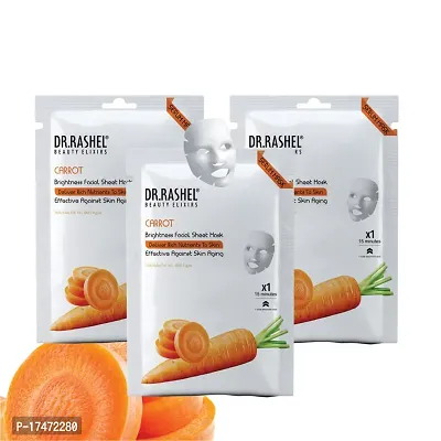 Dr Rashel Carrot Sheet Mask 20 g Each (Pack Of 3)-thumb0