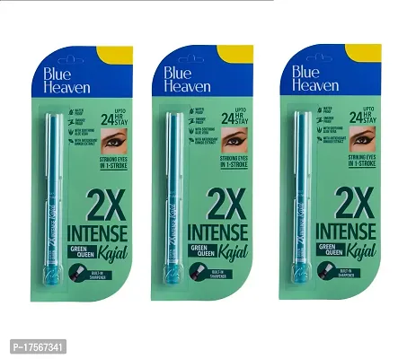 Blue Heaven 2x Intense Kajal, Green (Pack Of 3)