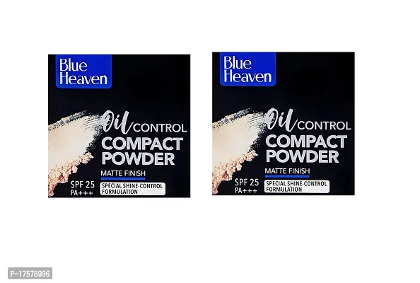 Blue Heaven Oil Control Compact Powder, Vanilla (Pack Of 2)-thumb0