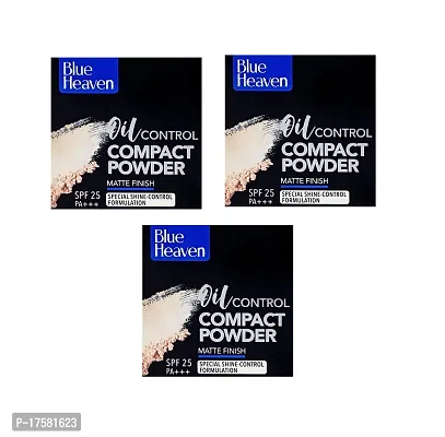 Blue Heaven Oil Control Compact Powder, Vanilla (Pack Of 3)