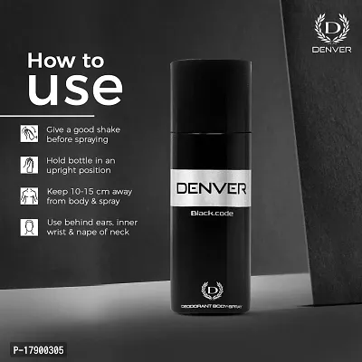 Denver Blackcode Deodorant For Man  Women 165 ml Each (Pack Of 2)-thumb2