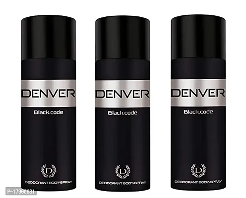 Denver Blackcode Deodorant For Man  Women 165 ml Each (Pack Of 3)