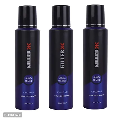 Killer Cyclone Deodorant For Man 150 ml Each (Pack Of 3)