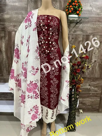 Stylish Cotton Printed Unstitched Suit