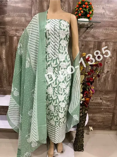 Stylish Cotton Printed Unstitched Suit