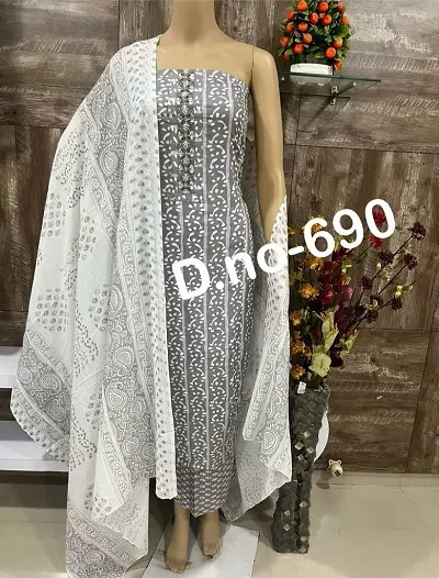 Fancy Cotton Unstitched Digital Printed Suit