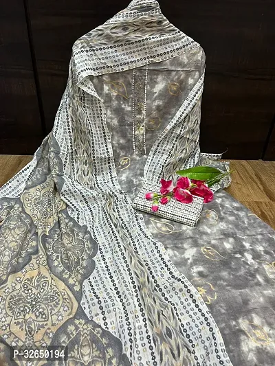 Elegant Cotton Printed Dress Material With Dupatta For Women