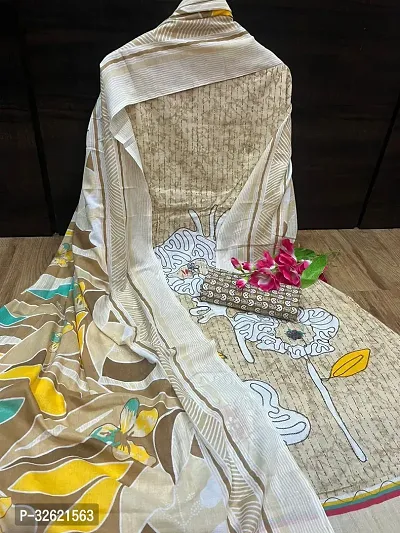 Elegant Cotton Printed Dress Material With Dupatta For Women