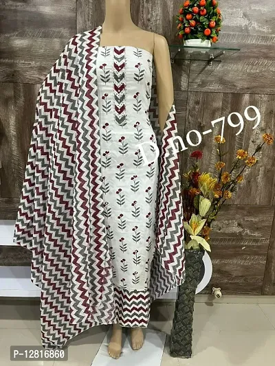 Beautiful Cotton Unstitched Suit Material For Women