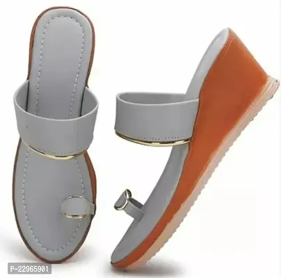 Stylish Grey Patent Leather Self Design Heels For Women